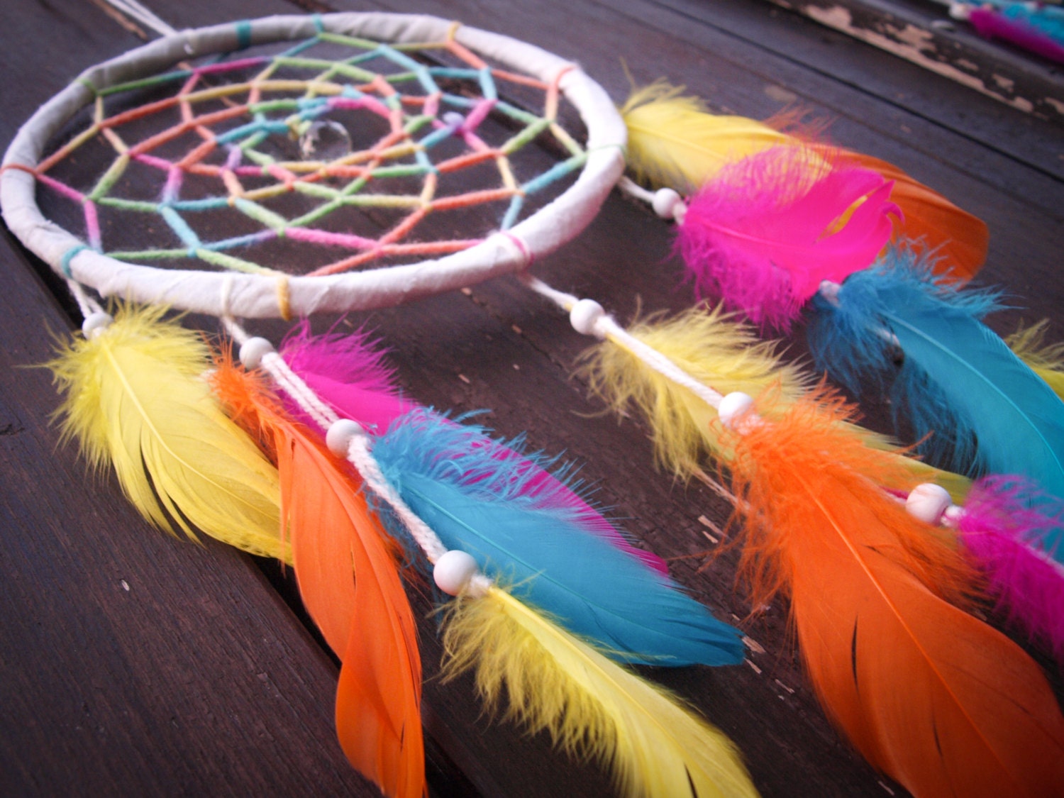 Large Dream Catcher Rainbow With Sparkling Crystal Prism