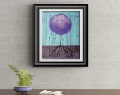 Purple Lollipop Tree Signed Art Print of Signature Original By Rafi Perez