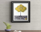 Yellow Tuft Tree Signed Art Print of Signature Original By Rafi Perez