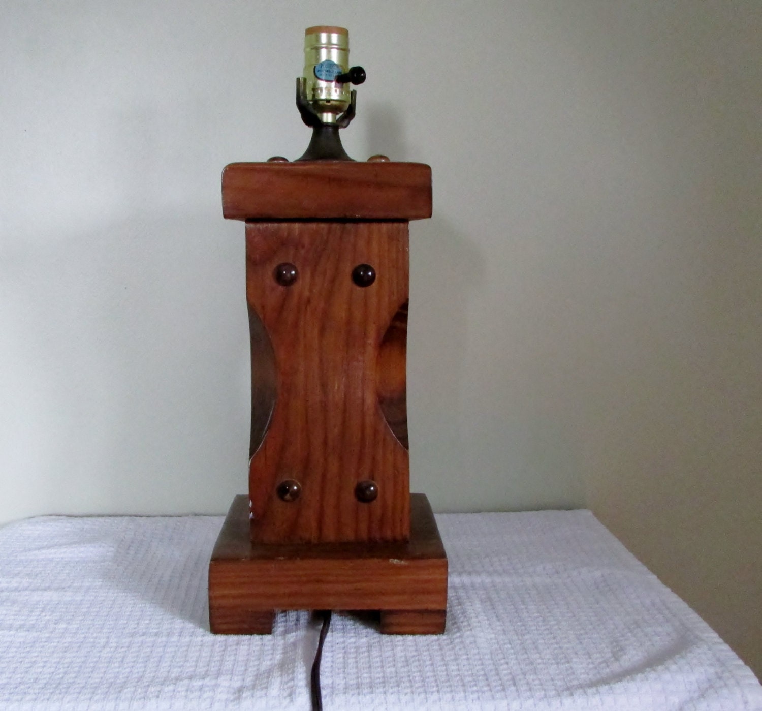 Lamp Base Solid Wood Made in USA Primitive by BreezyJunction