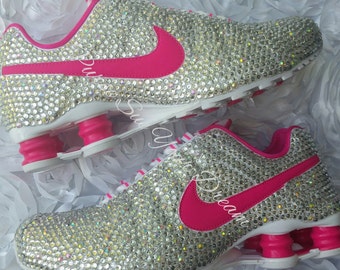 Custom Crystal Swarovski Rhinestone Nike Shox Shoes - Swarovski Shoes - Custom Nike's