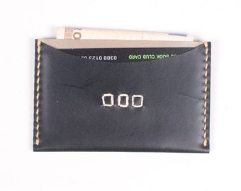 70% SALE Hand stitch Leather minimalist wallets card case_Only one