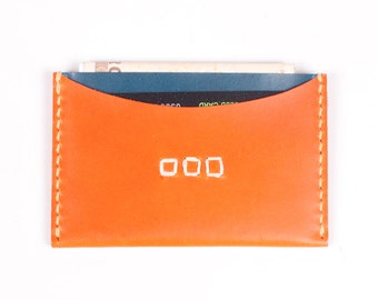 70% SALE Hand stitch Leather minimalist wallets card case_Only one