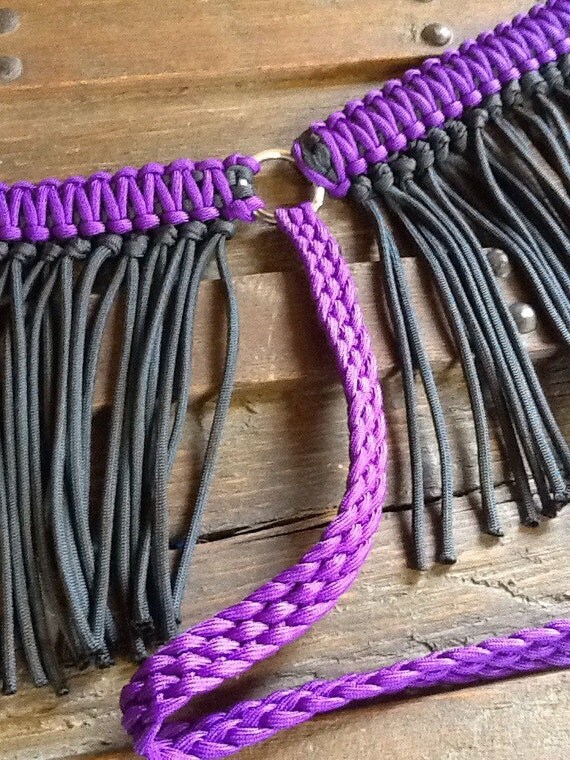 Fringe breast collar paracord horse tack by TiffanysBraidedTack