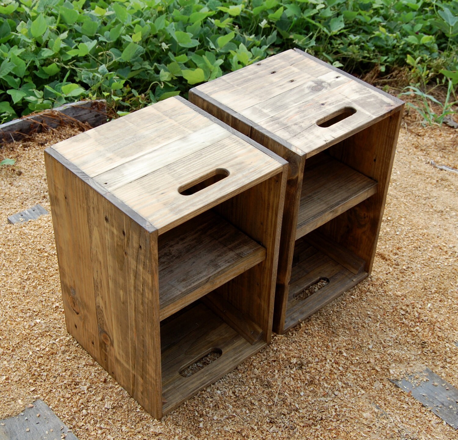 Wooden Crates/ Nightstand/ Pair of Side Tables/ Reclaim Wood/