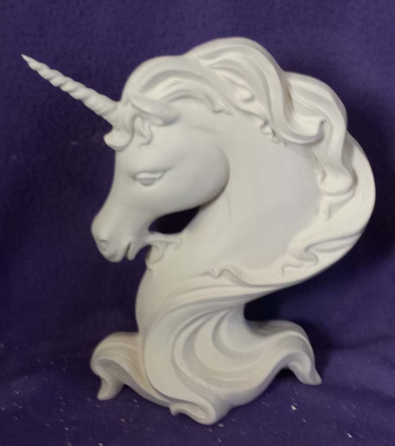 Unicorn Bust 12 ready to paint ceramic bisque