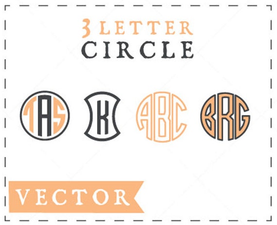 Natural Circle Monogram VECTOR Alphabet/Font: Design/ by Anamored