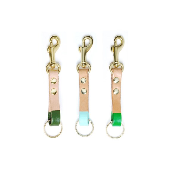 Leather swivel clip keychain in vegtan with by sonofasailorSUPPLY