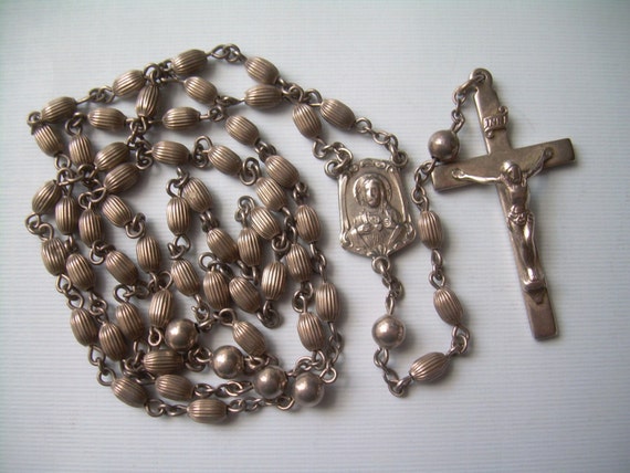 Designer CREED 20 Rosary-Vintage All Sterling Silver