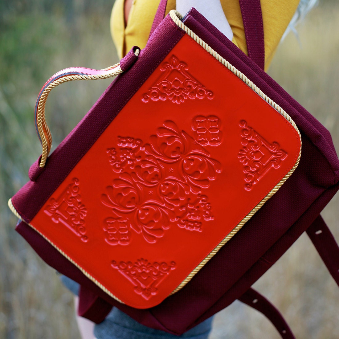 Back to school / canvas backpack / durable vegan backpack