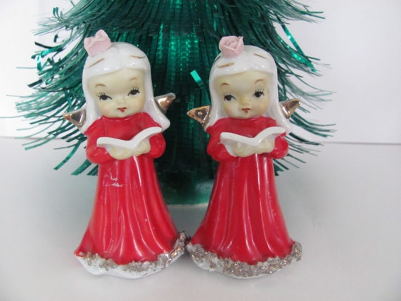 Vintage Christmas Angel 1950's Ceramic Angel Figurines