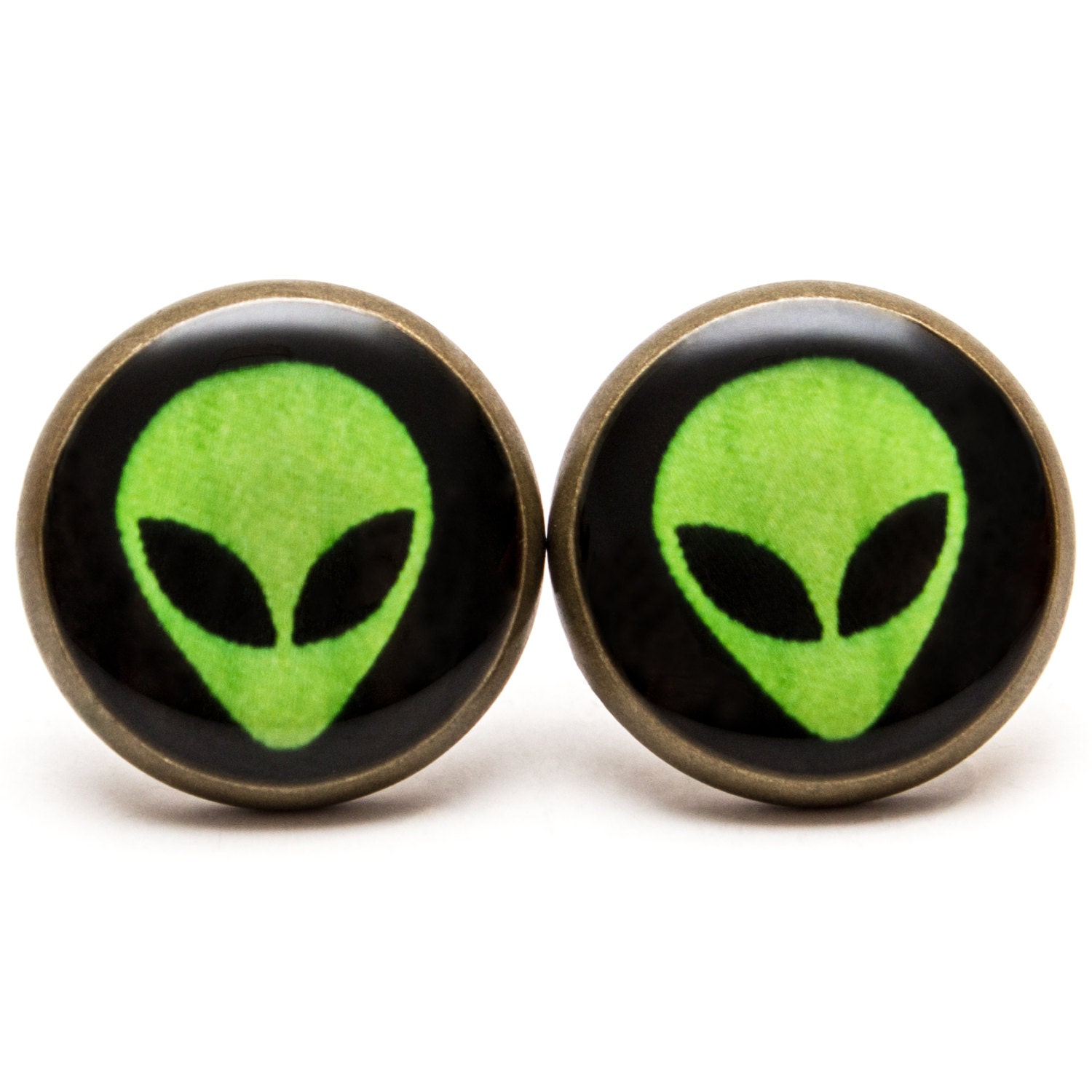 Alien Stud Earrings Alien Jewelry UFO Space Earrings by