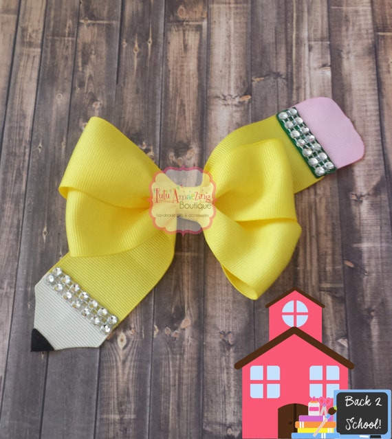 Back to School Pencil Hair Bow First Day of School Bow