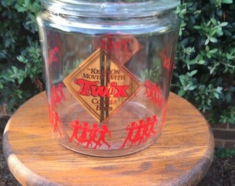 Twix candy cookie glass cookie jar with lid