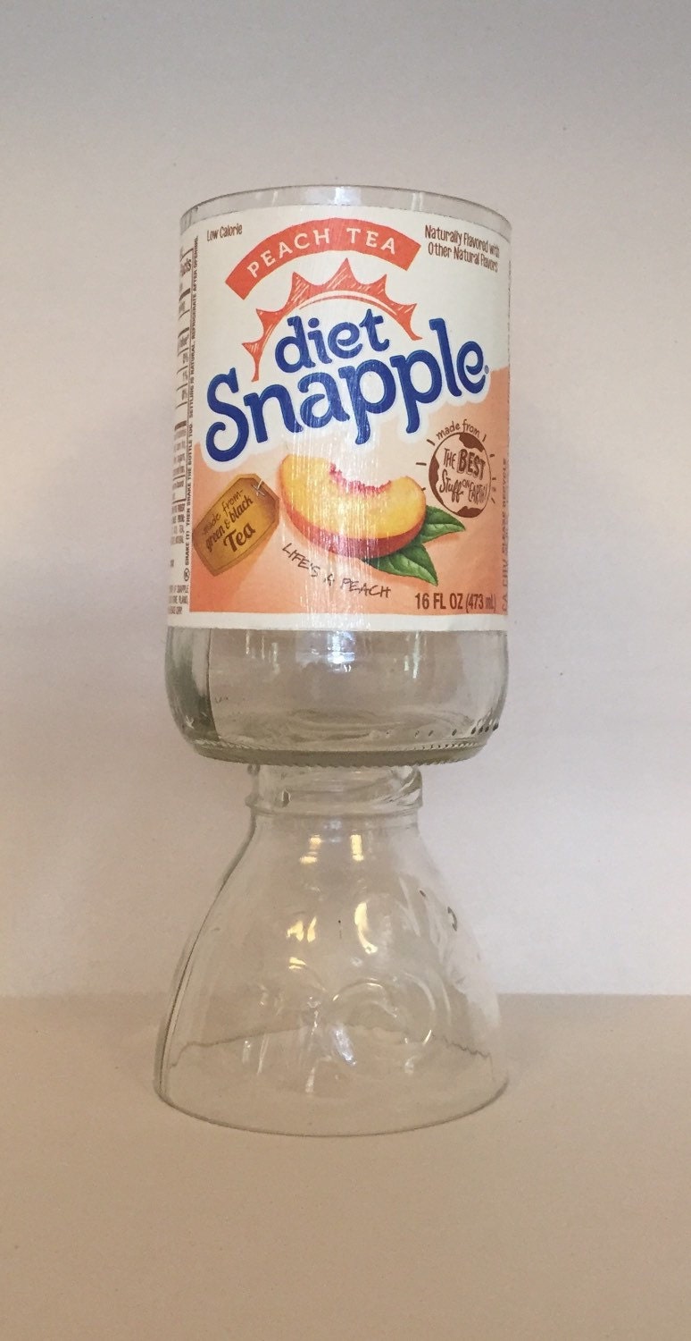 Snapple Bottle Wine Glass. Recycled Glass Bottle.