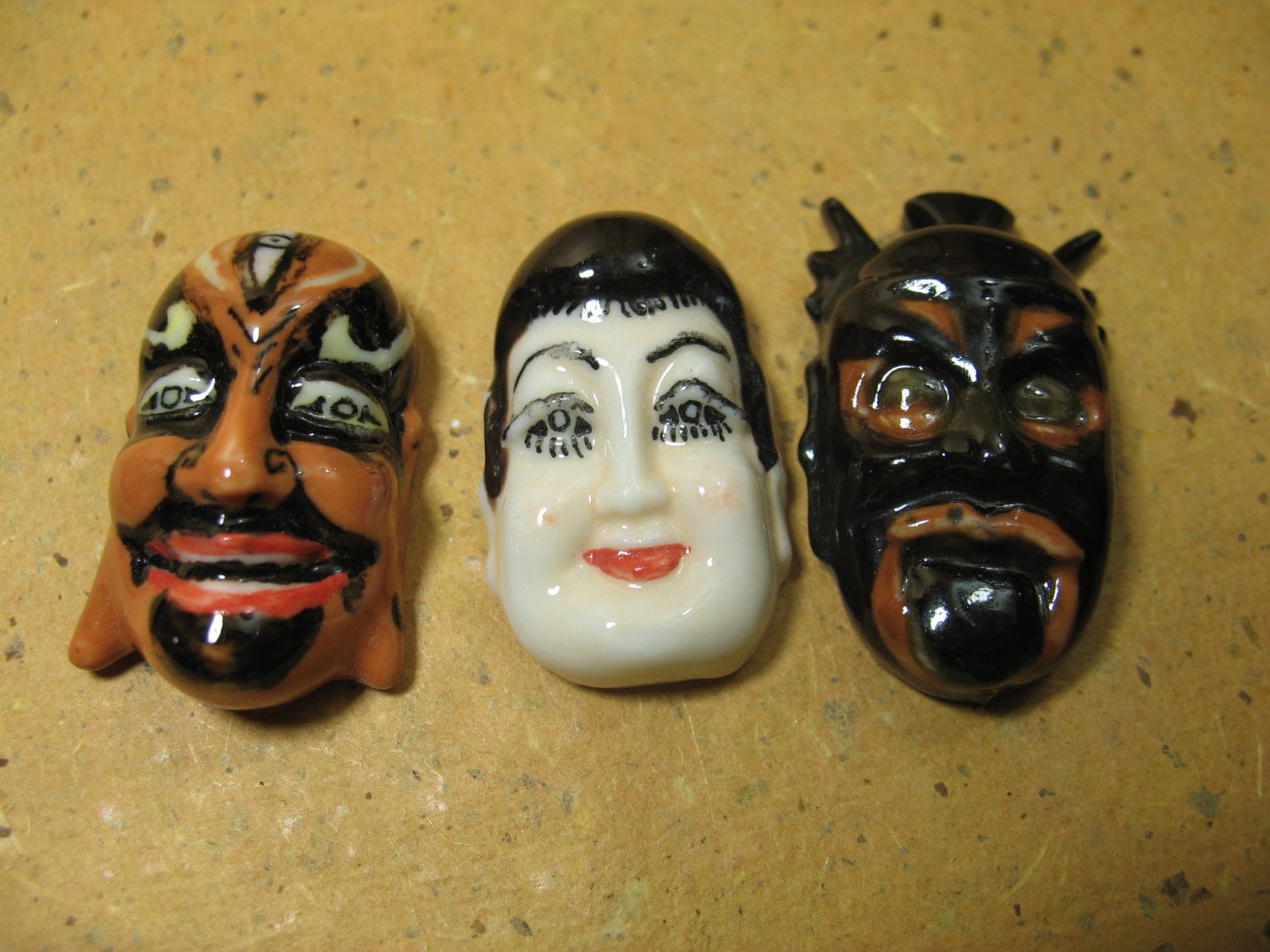 Japanese KABUKI Chinese Opera Masks Tiny Miniature Mask Japanese KABUKI Chinese Opera Masks Tiny Miniature Mask