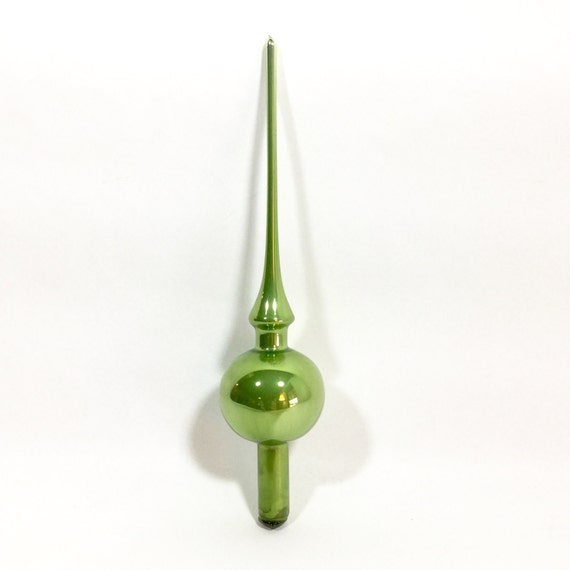 Vintage Neiman Marcus Chartreuse Glass Christmas Tree Topper