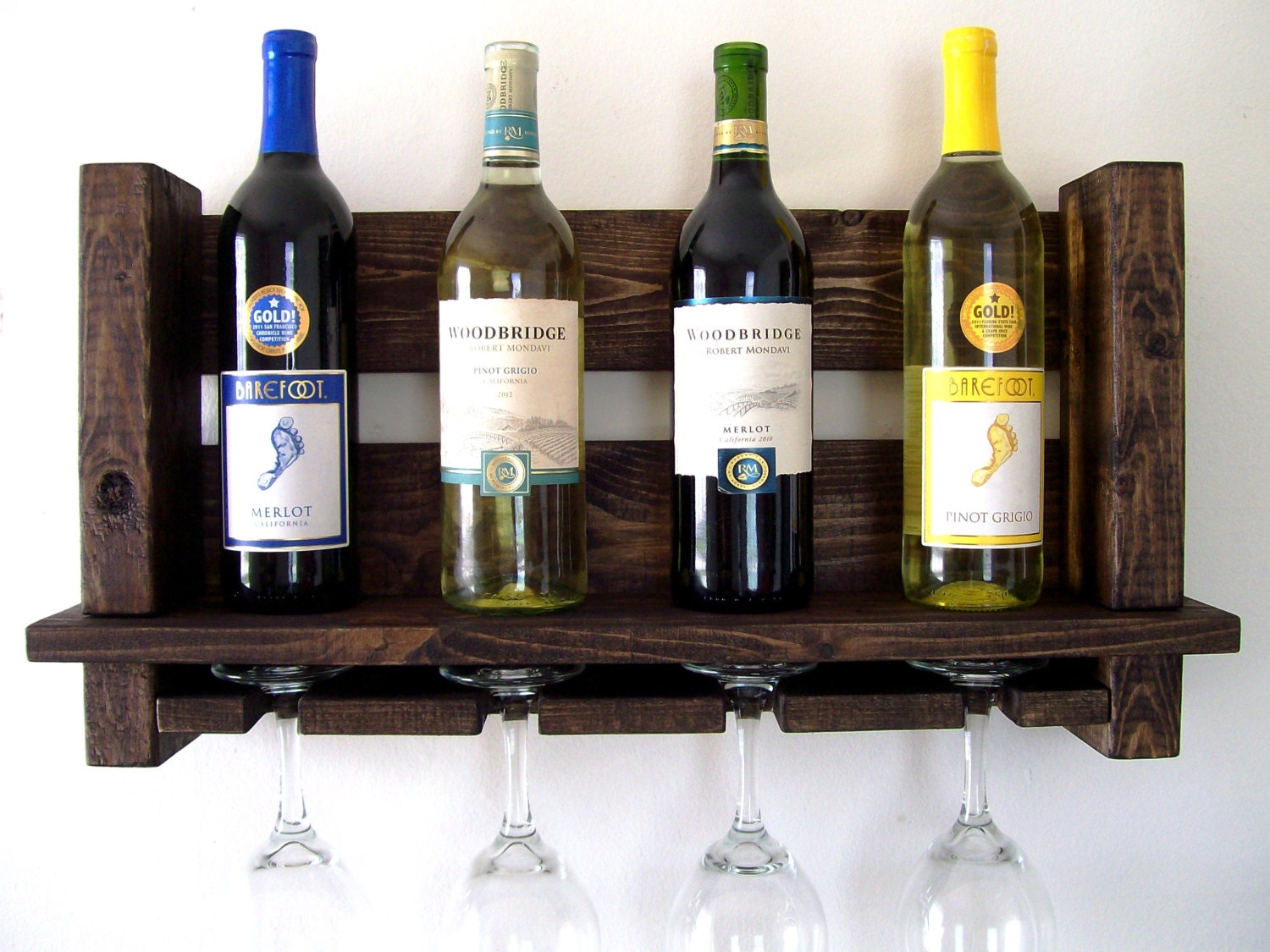 Rustic Wine Rack Wine Glasses Wine Bottles Wood Wine Rack Dark