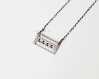 Chicago flag necklace in antique silver, Chicago necklace, dainty chicago flag necklace, chicago souvenir, chicago love, remember chicago
