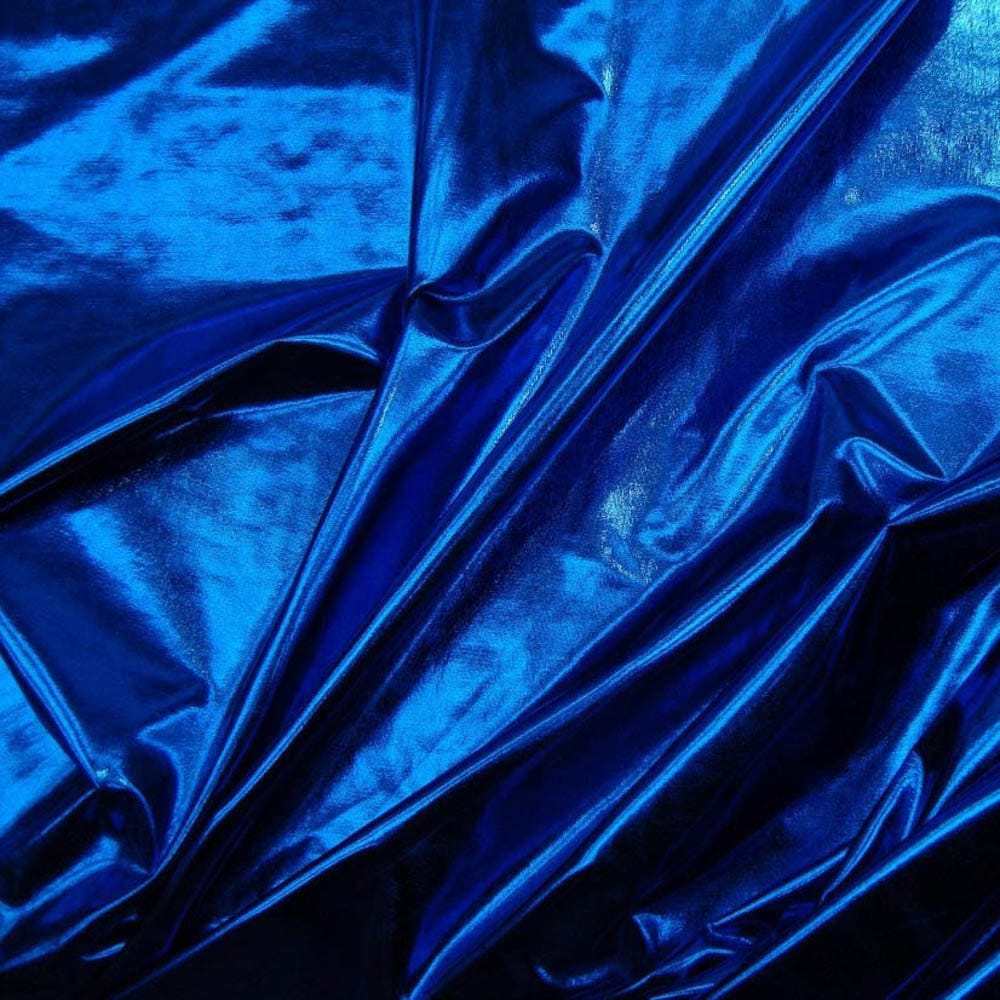 Metallic Foil Spandex Fabric in Royal Stretch Lycra