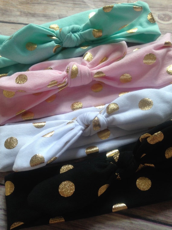 cute colorful polka dot baby headbands