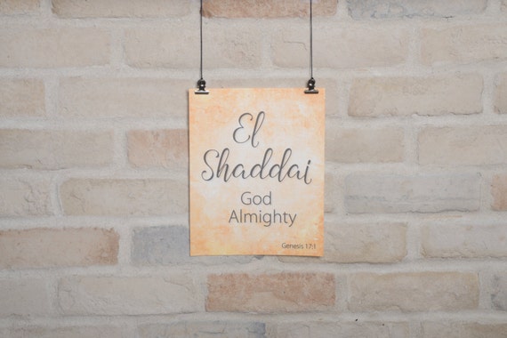 Printable El Shaddai Names of God Genesis 17:1 God