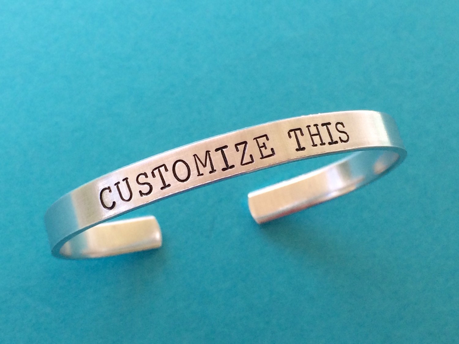 Customized Hand Stamped Bracelet Aluminum Cuff Personalized 