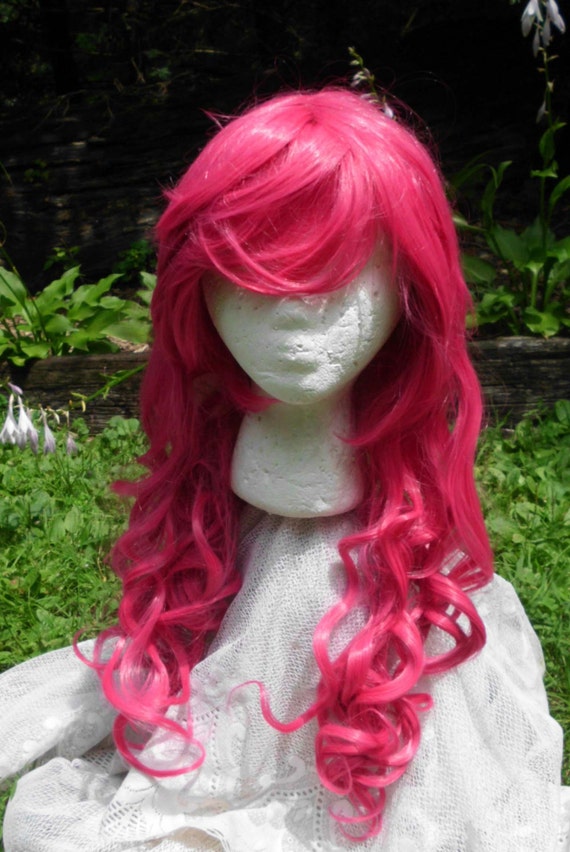 Pink Wig Pinkie Pie wig MLP Cosplay Long Curly Wig