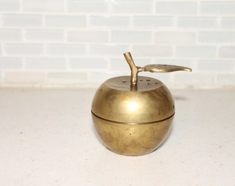 Vintage Brass Apple Container