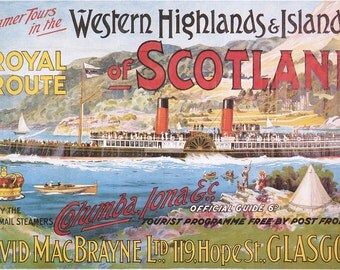 Steamship Royal Route of Scotland - Vintage Poster (Art Prints available in multiple sizes)