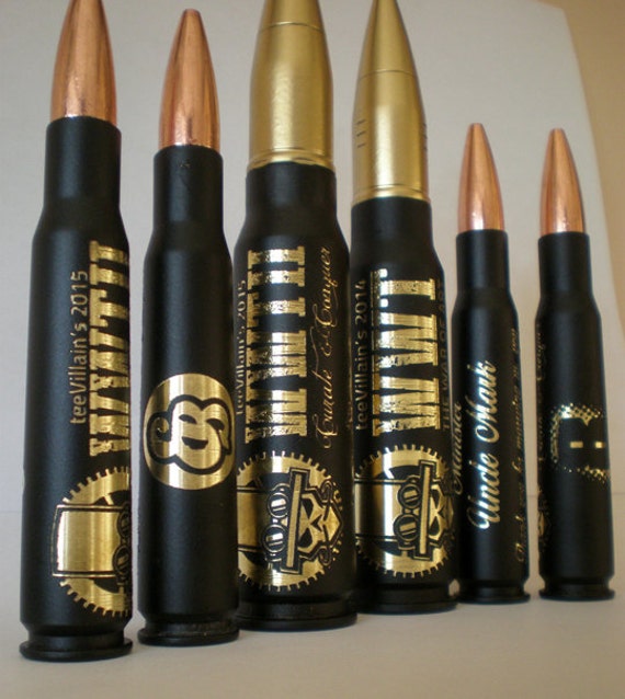 20mm Black Brass Keepsake Memento Bullet Engraved Personalized