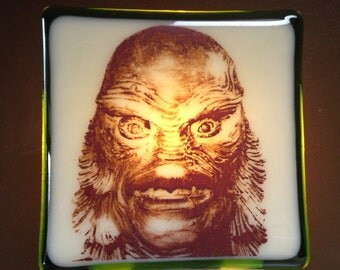 Creature from the Black Lagoon Fused Glass Night Light Classic Horror Halloween Night Light Bride Nightlight