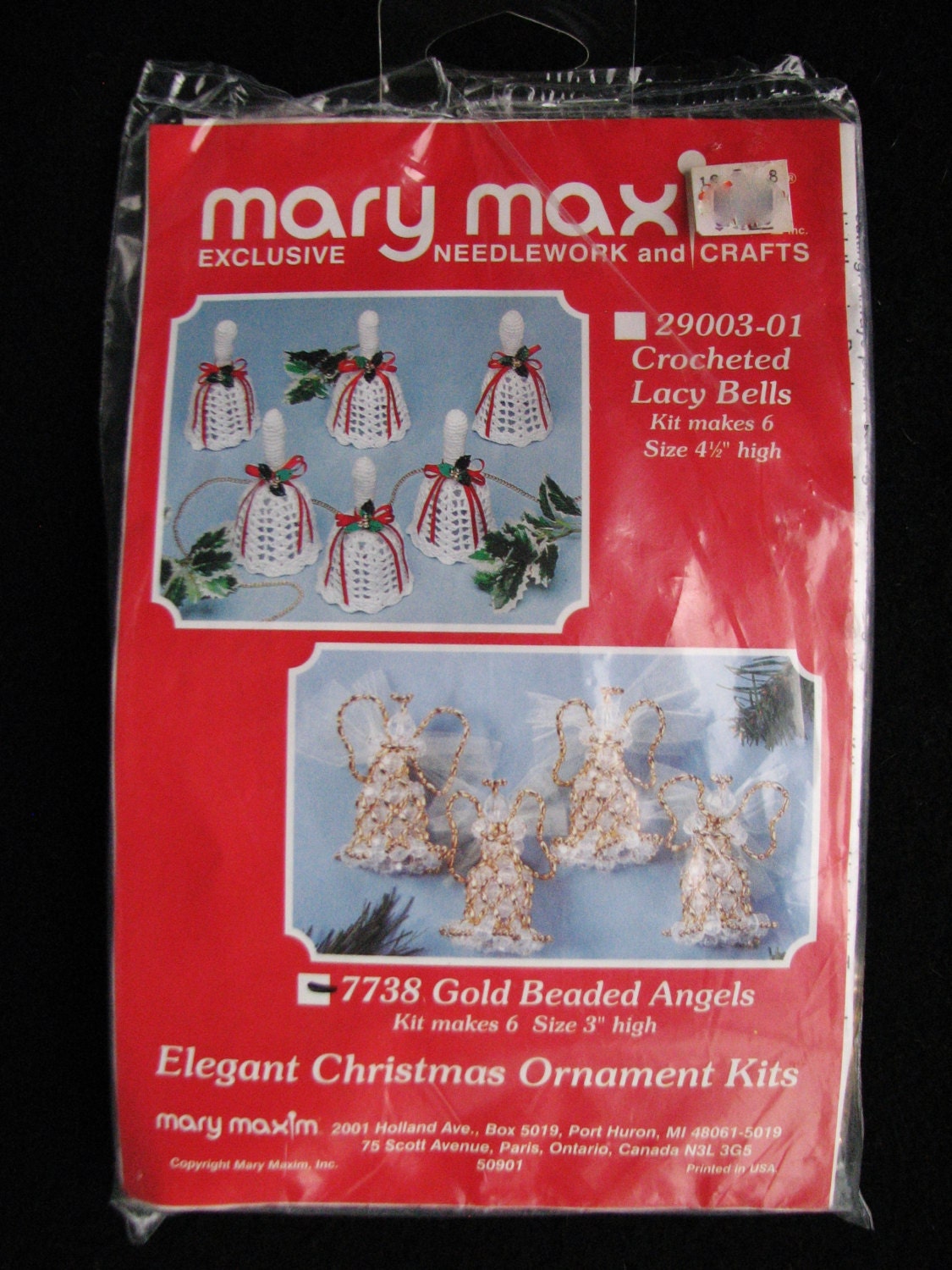 Elegant Christmas Ornament Kit Gold Beaded Angels Mary Maxim
