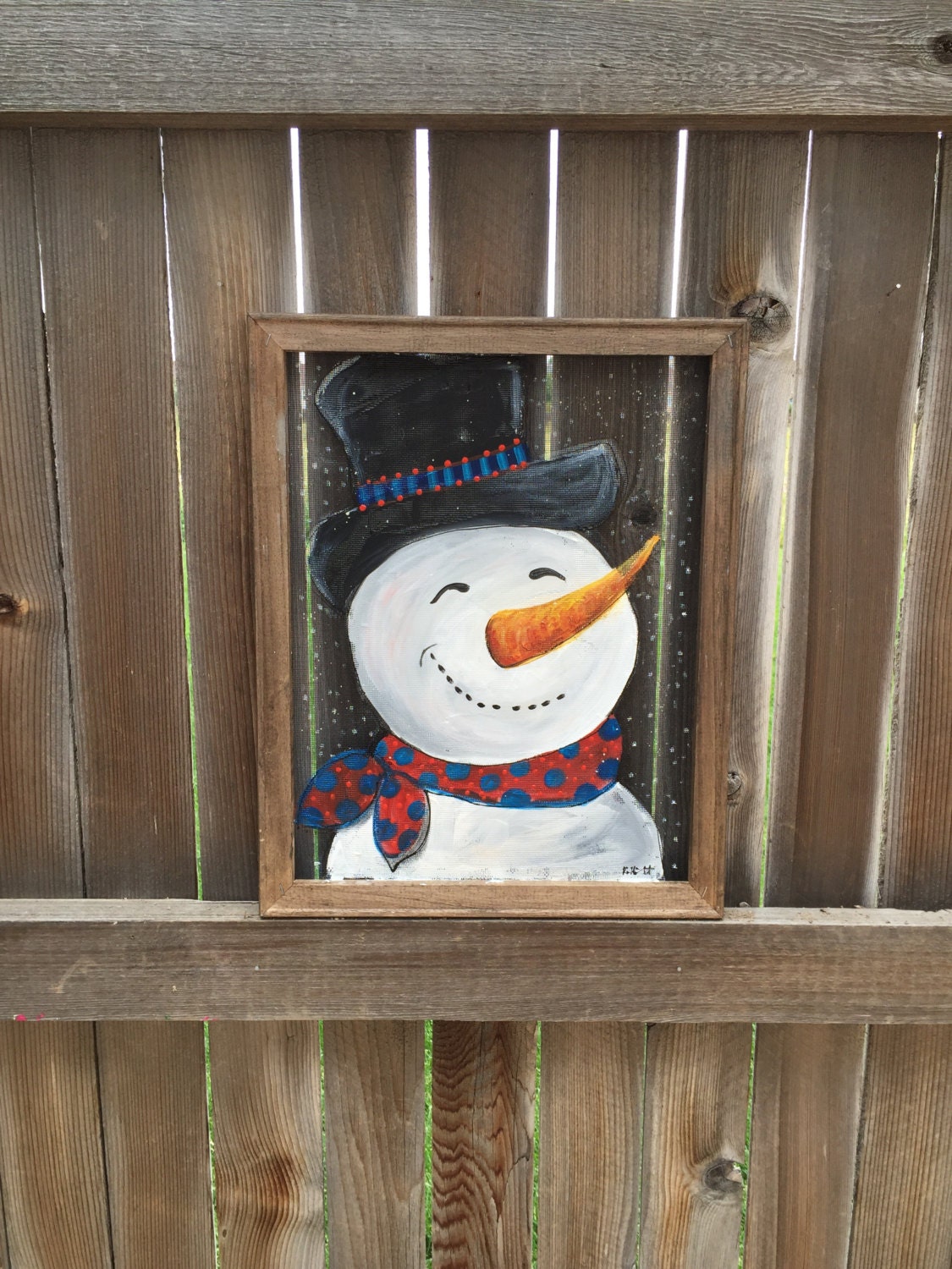 Snowman for your window hand painting snowman