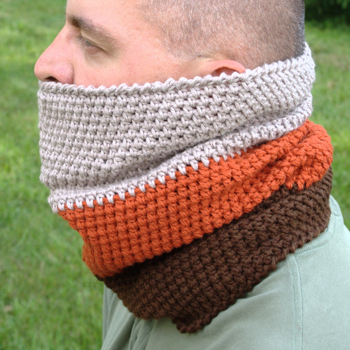 Crochet Pattern Mens Cowl Pattern Mens by HiddenMeadowCrochet