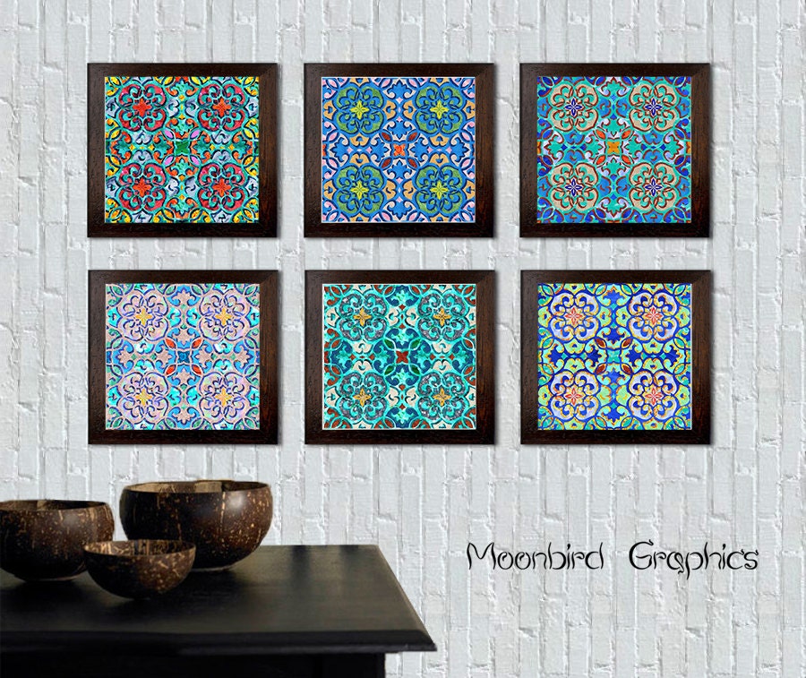 MOROCCAN TILE Wall Art Print 6 digital by MoonbirdGraphics