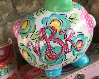 Piggy Bank, Ceramic Piggy Bank, Personalized Piggy Bank