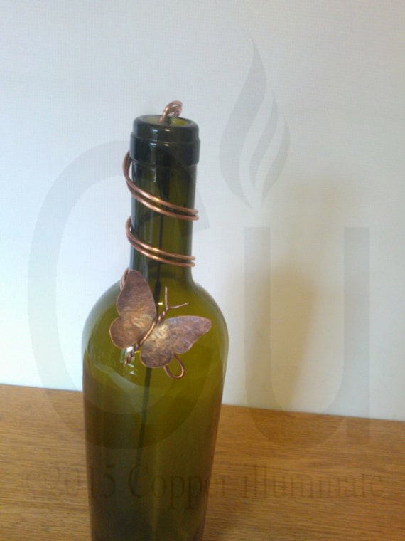 Wine Bottle Incense Stick Burner Handmade by Copper