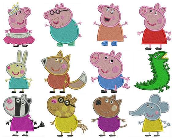 free pes embroidery designs 4x4 peppa pig