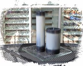 Sexy gray candles, biodegradable pillar candles, scented soy candles, unique gift idea, urban life, industrial style