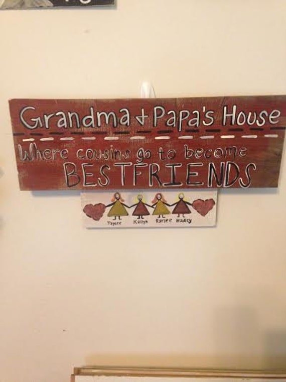 Custom Wood Painting for Grandparents by SillyGooseCrafts on Etsy