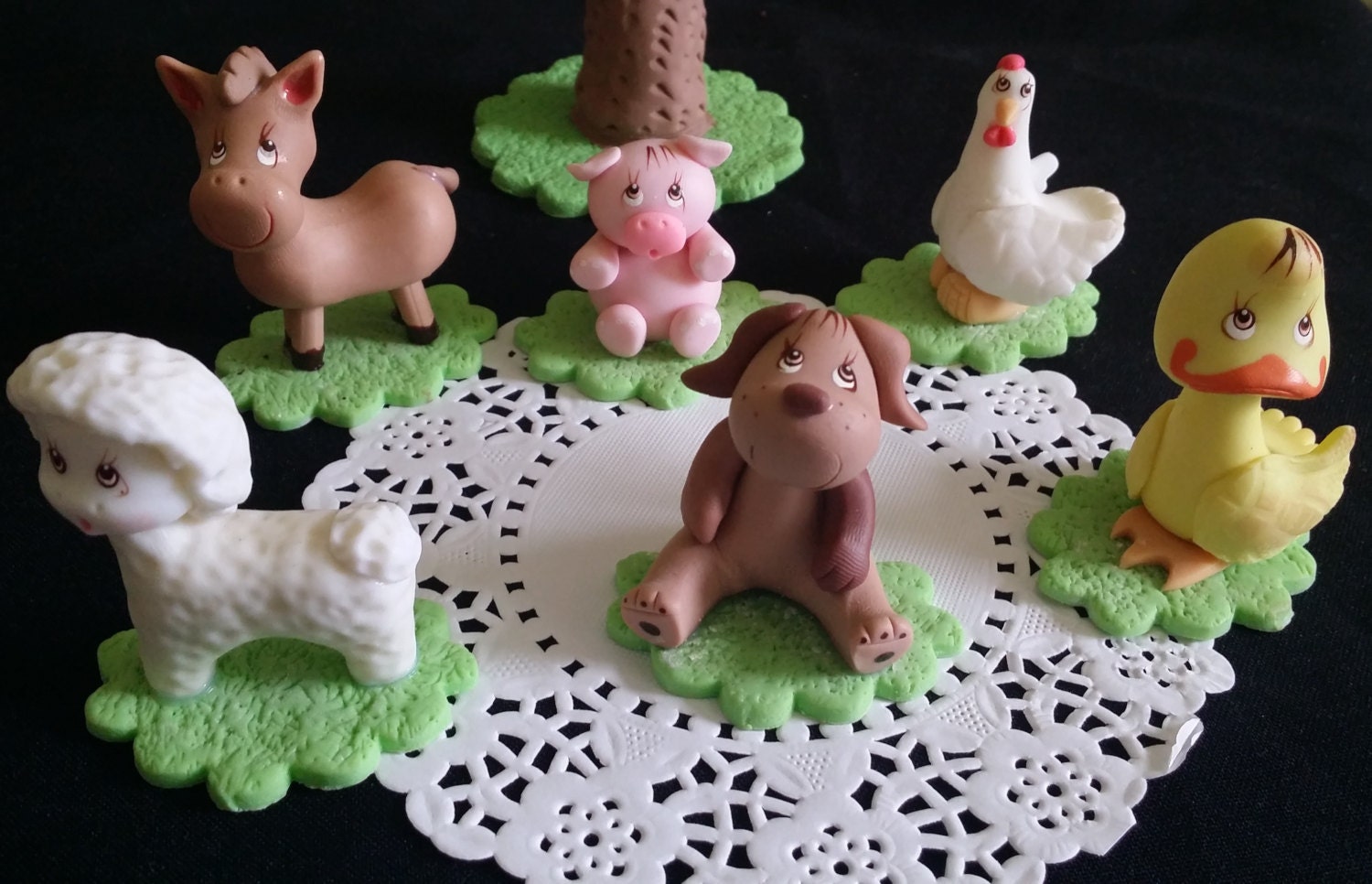 Farm Cake Topper Barnyard Cake Topper Farm Animals Barnyard