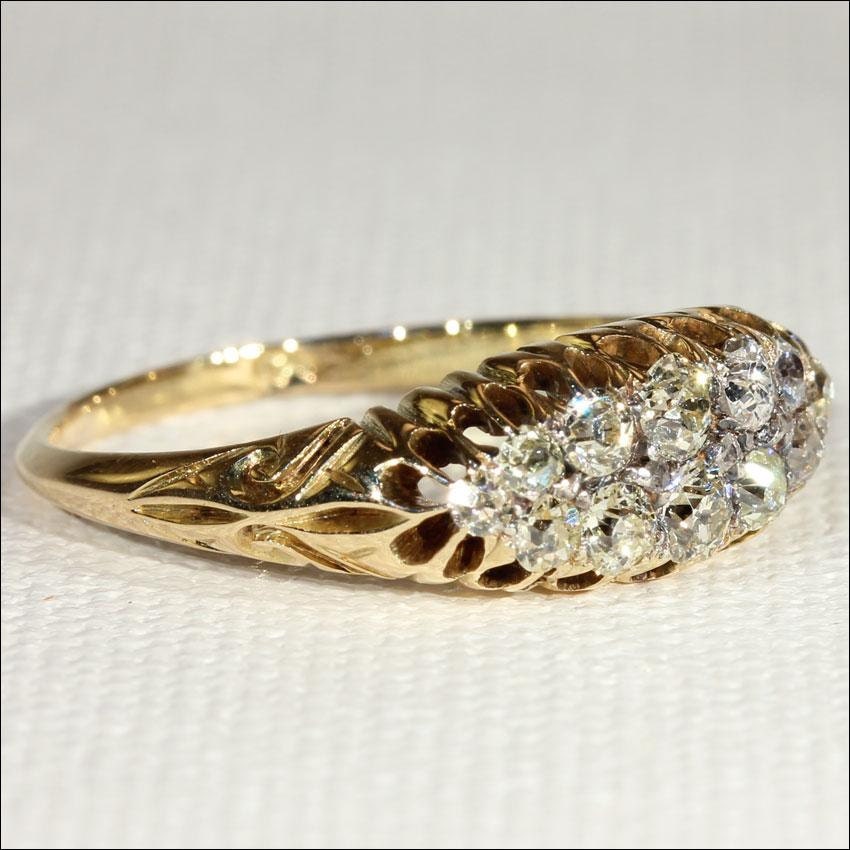 Antique Victorian Diamond Boat Ring in 18k by VictoriaSterling