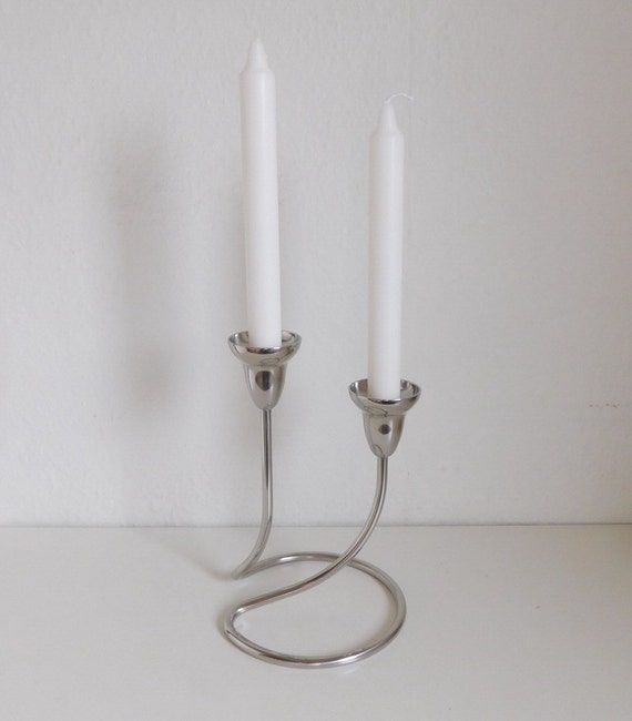 Jensen Swing candle holder double Mirror polished