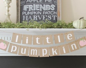 Little Pumpkin Banner- Little Pumpkin Baby shower- Little Pumpkin- Fall Baby Shower-Fall 1st birthday- Little Pumpkin Party