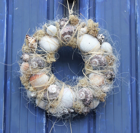 Seashell Door Wreath Front Door Wreath Shell Wall By Thymerose   Il 570xN.806973005 Meqz 