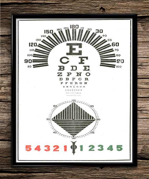 vintage eye chart eye doctor eye chart wall by