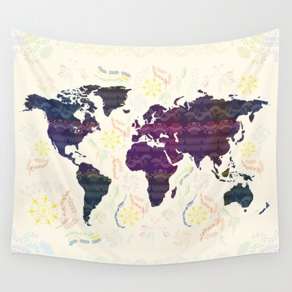 World Map Tapestry Bohemian Wall Tapestry Wall Hanging