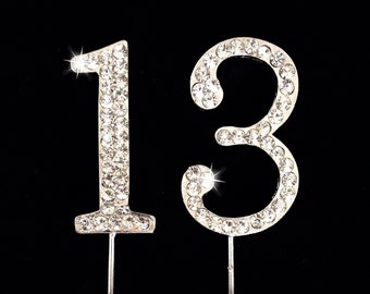 13th Birthday Cake Topper - 1.75 Inches Tall - Cake Decoration
