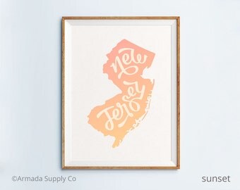 New Jersey print - New Jersey poster - New Jersey wall art - New Jersey art